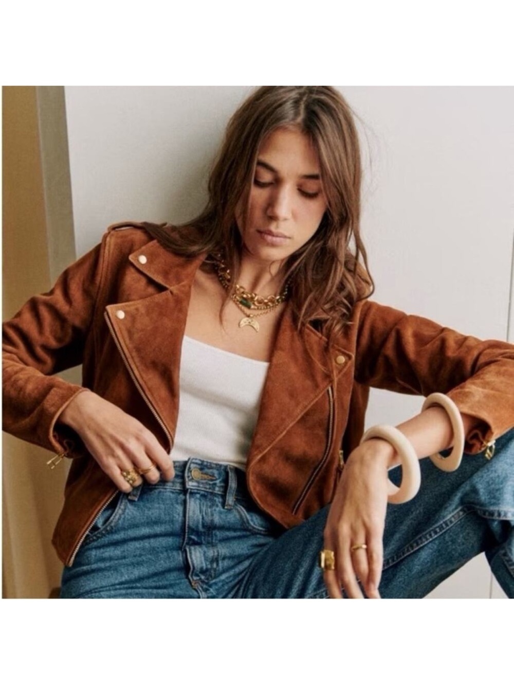NWT! Rare! Sold out! Sezane Zig suede jacket